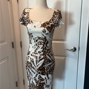Blumarine Leopard Print Midi Dress